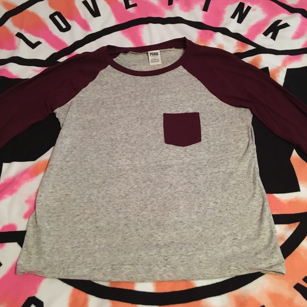 PINK baseball style long sleeve shirt